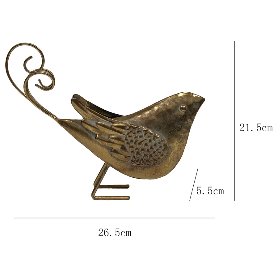 Metal Lustre Gold Bird Decor - 27x6x20.5cms