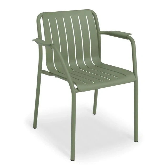 Metal Designer Green Outdoor Armchair With Cushion (Available in 2 colors)