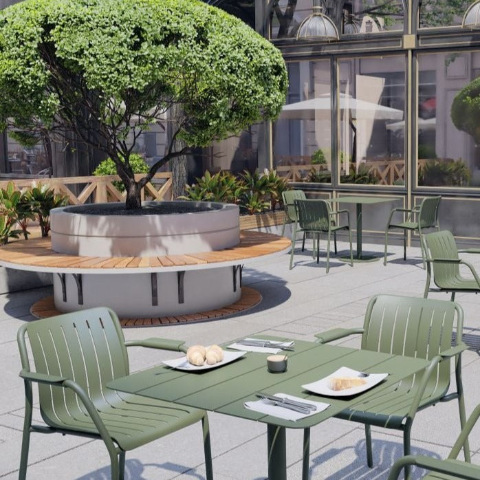 Metal Non-Padded Outdoor Dining Armchair (Available in 2 colors)