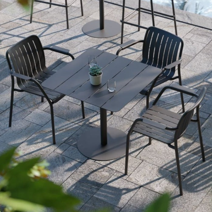 Metal Non-Padded Outdoor Dining Armchair (Available in 2 colors)
