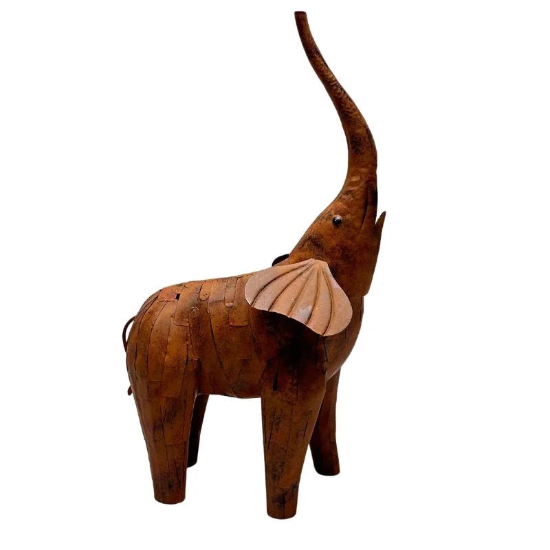 Metal Rust Elephant Statue Garden Decor