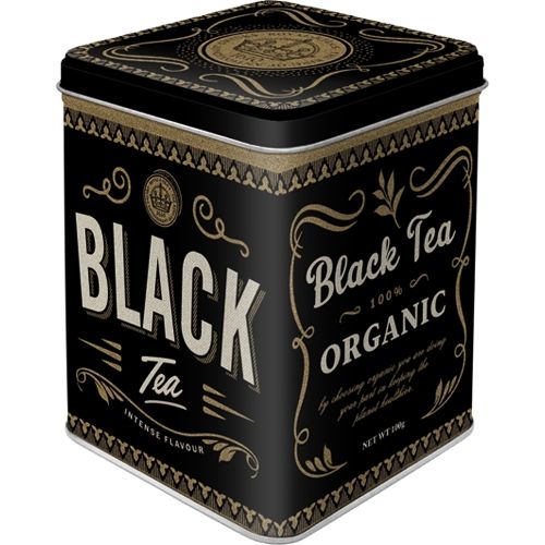 Metal Tin Storage Box - Black Tea