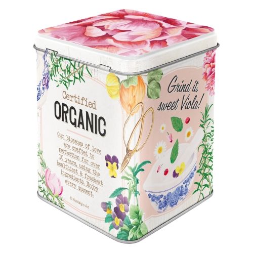 Metal Tin Storage Box - Herbal Blossom