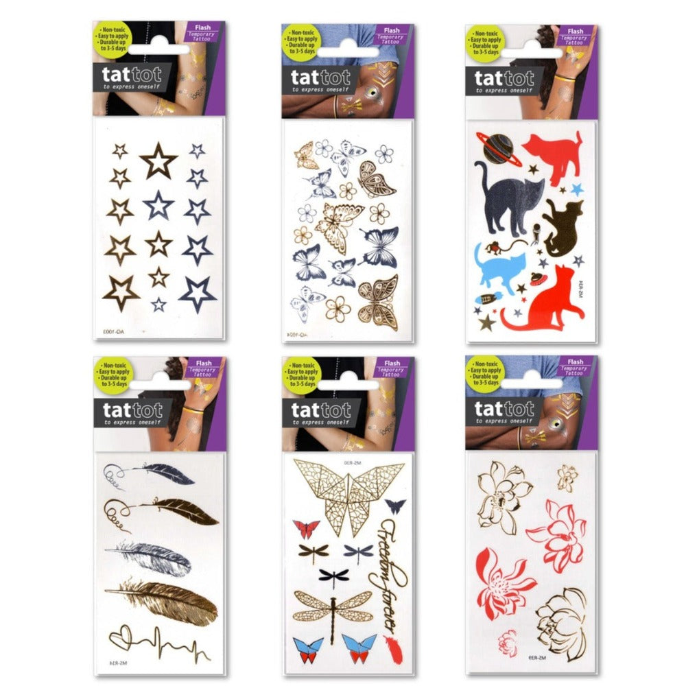Metallic Freedom 6 Assorted Temporary Tattoo