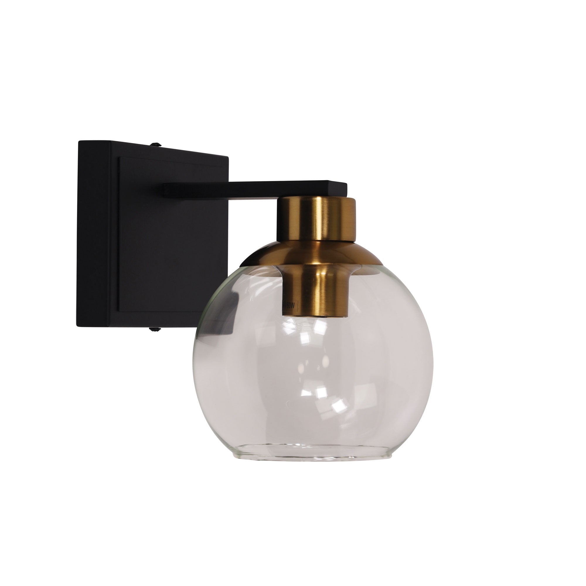 Metalware Clear Glass Wall Light - Single