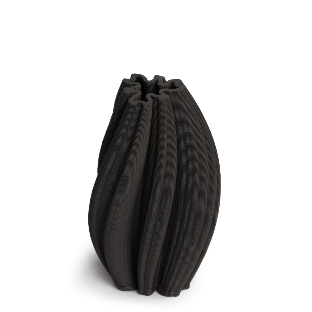 Mila Matte Black Decorative Vase - 17cms