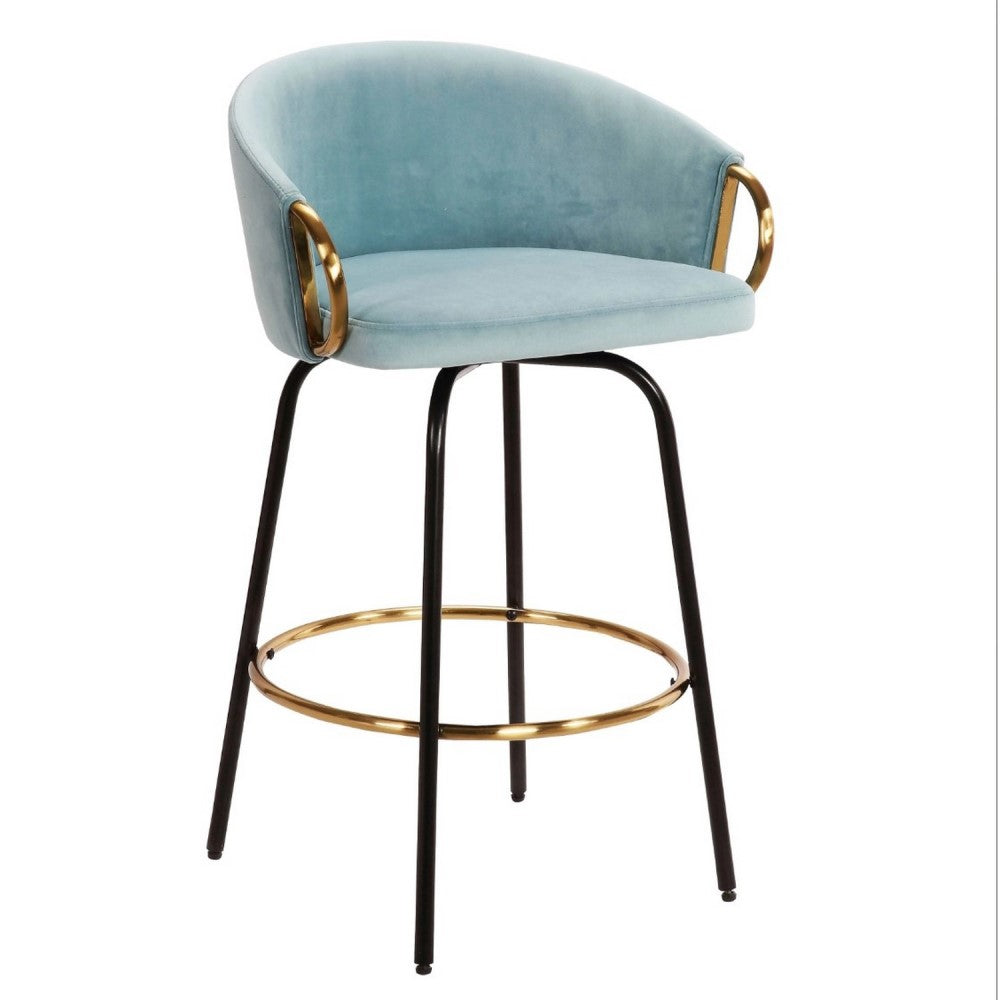 Miller Gold & Blue Swivel Barstool