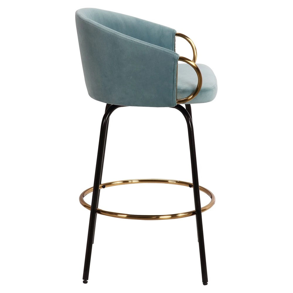 Miller Gold & Blue Swivel Barstool
