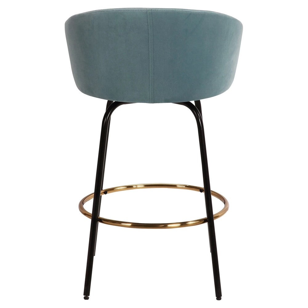 Miller Gold & Blue Swivel Barstool