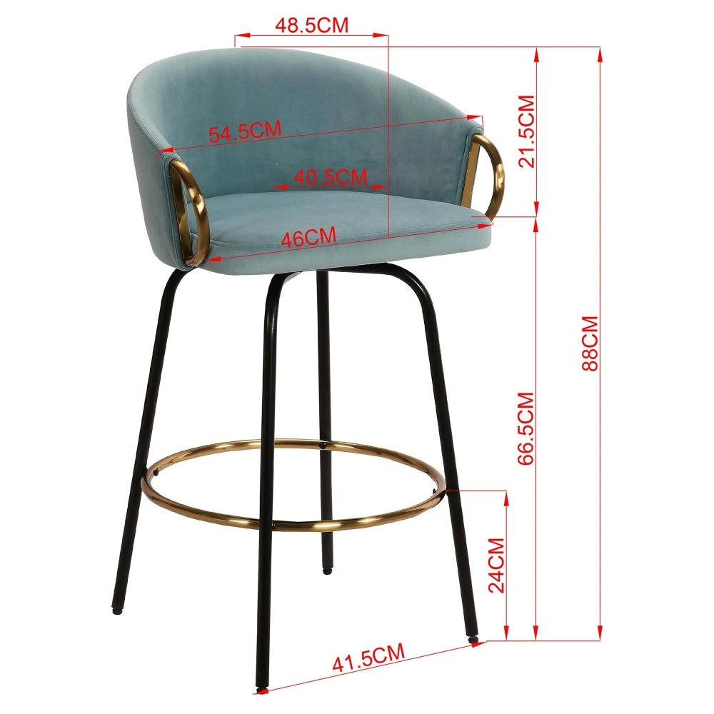 Miller Gold & Blue Swivel Barstool