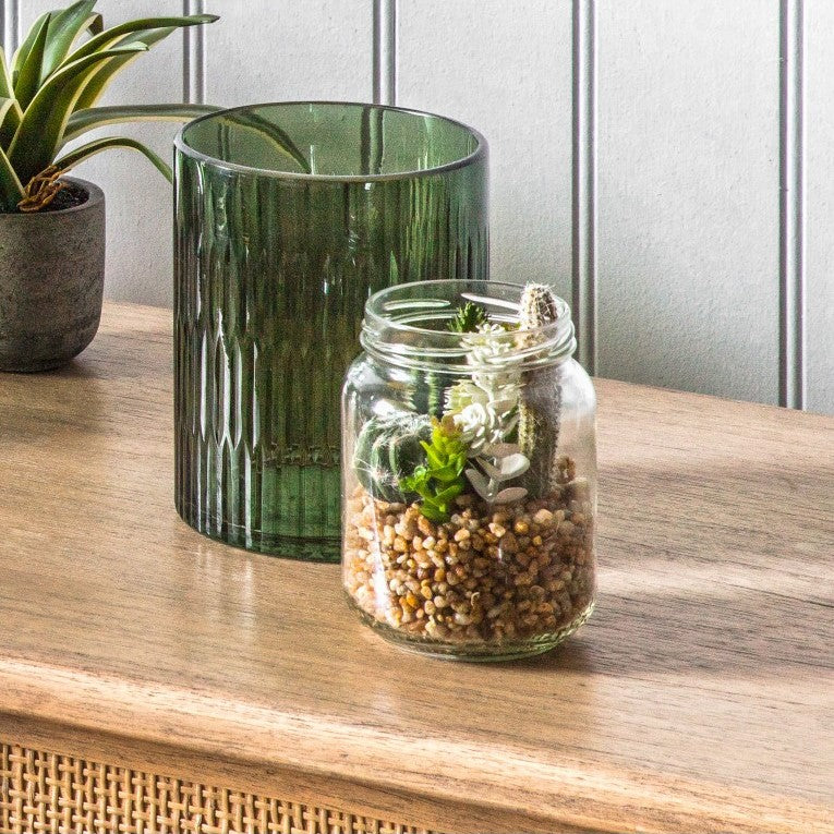 Miniature Artificial Desert Succulent Garden in a Glass Jar