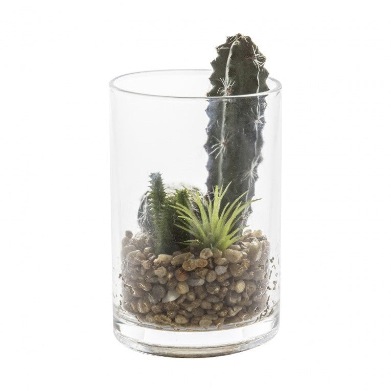 Miniature Artificial Desert Cactus Garden in a Glass Jar