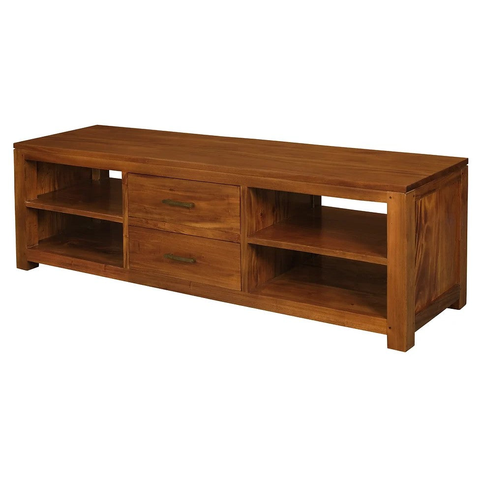 Minimalist 2 Middle Drawer Entertainment Unit - Light Brown