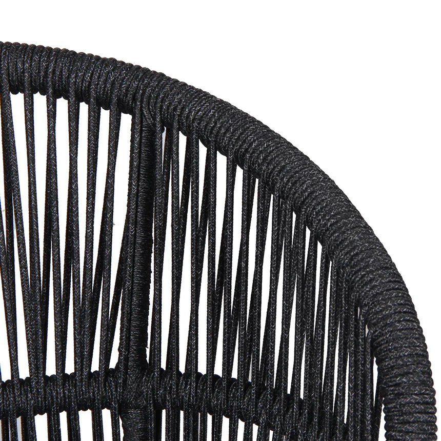 Minimalist Charcoal Black Patio Dining Chair - Set of 2