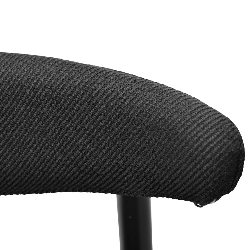 Minimalist Cushioned Bar Stool - Full Black (Set of 2)