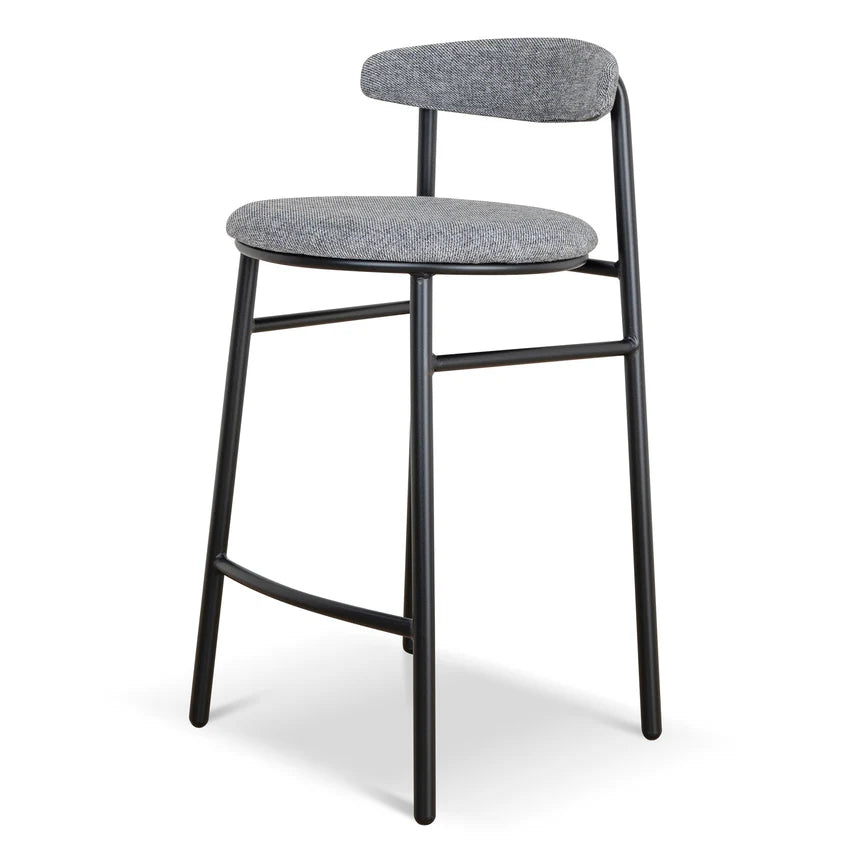 Minimalist Cushioned Bar Stool - Lava Grey (Set of 2)