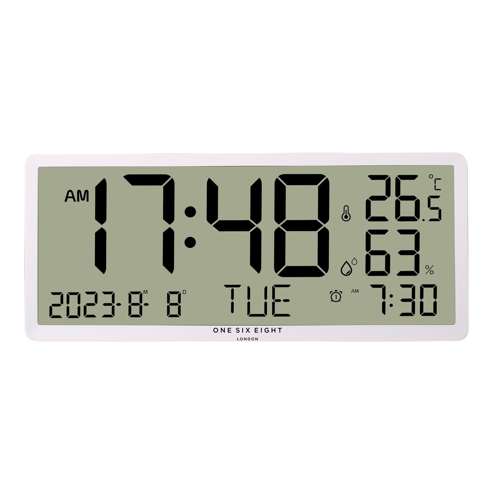 Minimalist Oversized White Digital Clock - 34cms