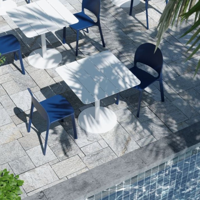 Minimalist Profile Navy Blue Lounge Chair