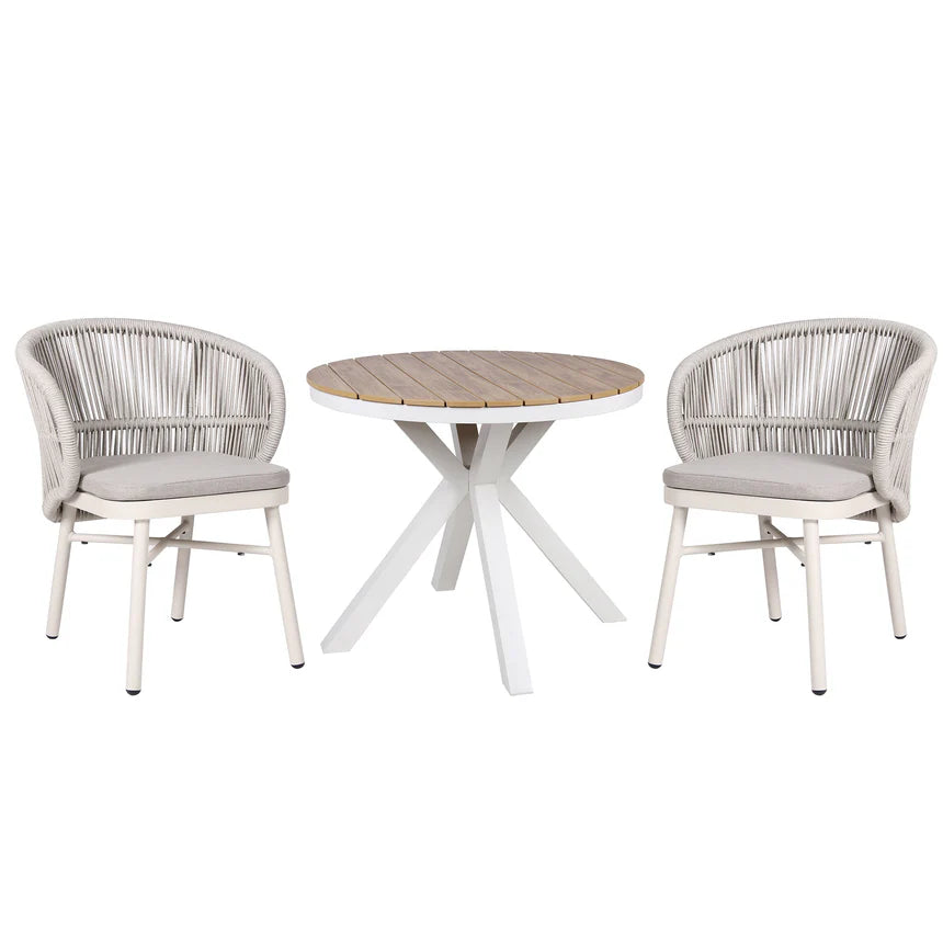 Minimalist Sand White Patio Dining Chair - Set of 2
