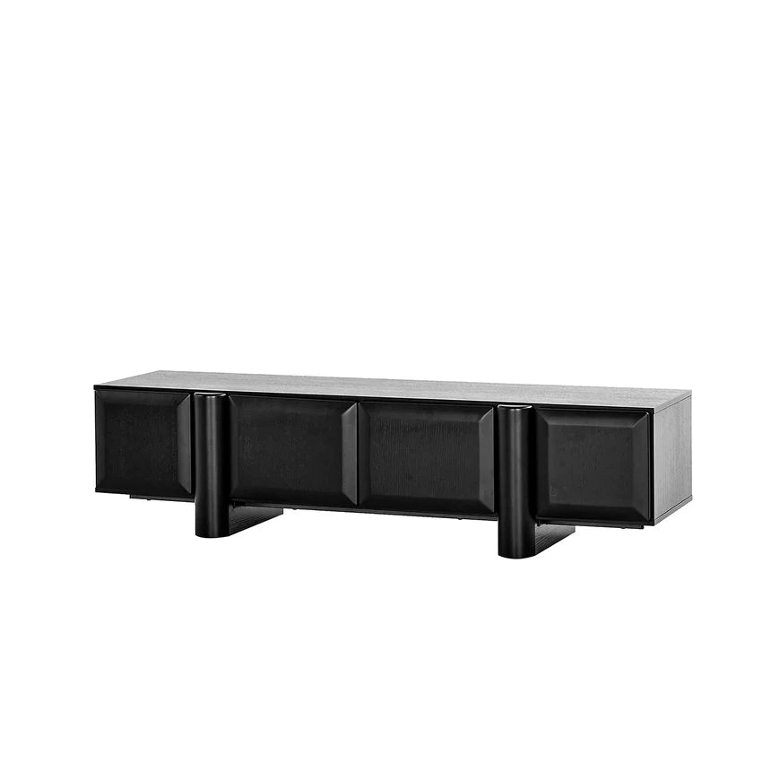 Minimalist TV Entertainment Unit - Full Black 160cms