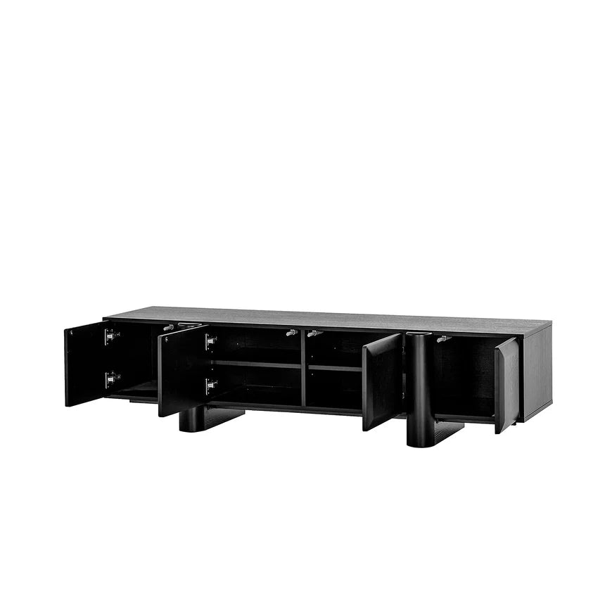 Minimalist TV Entertainment Unit - Full Black 160cms