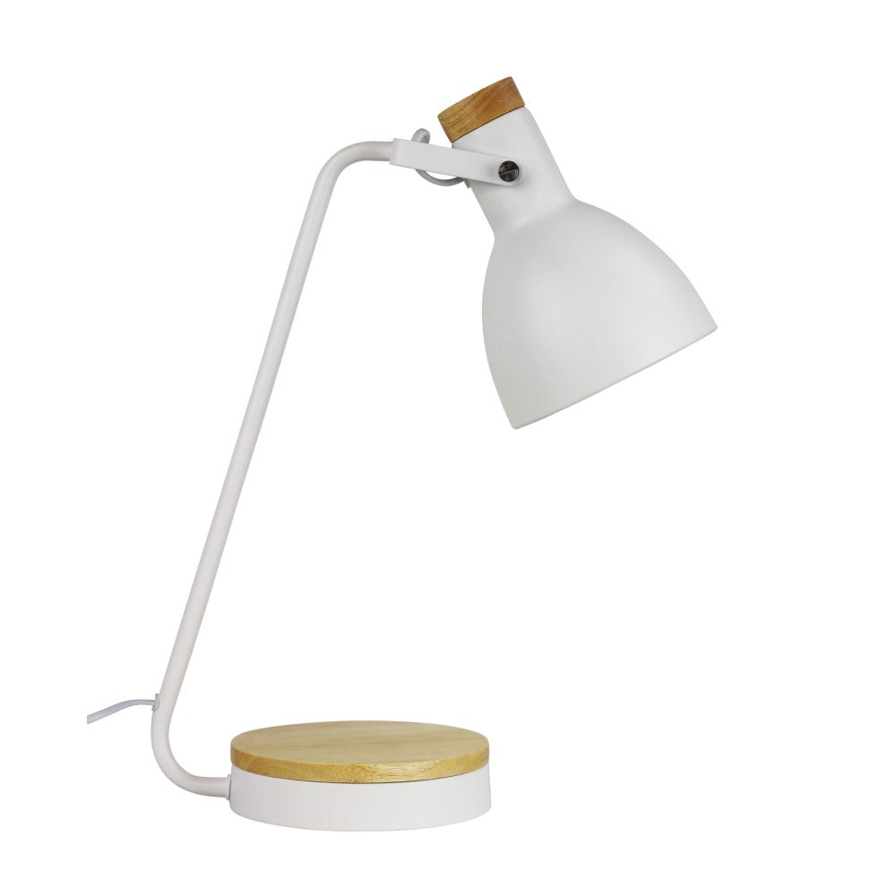 Minimalist Black Task Lamp with Wood Accents (Available in 2 Colors)