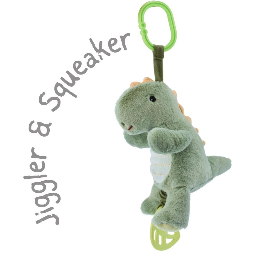 Minty Dino Jiggler Snuggle Buddy Playtime Delight