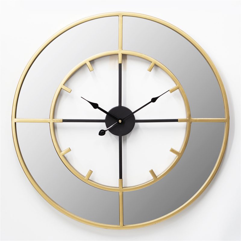 Mirror Dial Bronze Roman Numerals Wall Clock 60cms