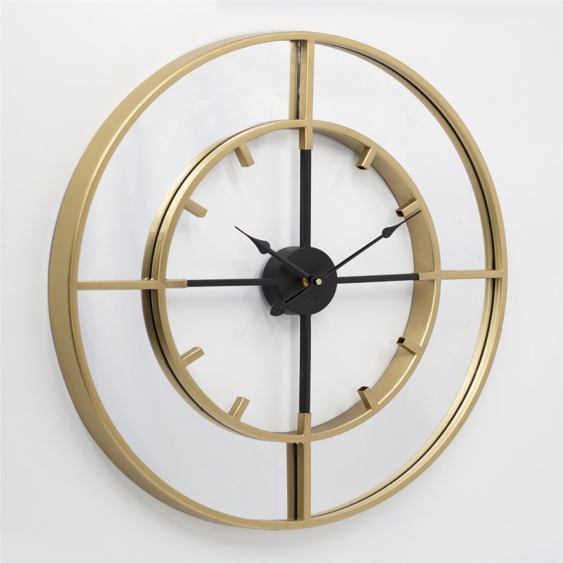 Mirror Dial Bronze Roman Numerals Wall Clock 60cms