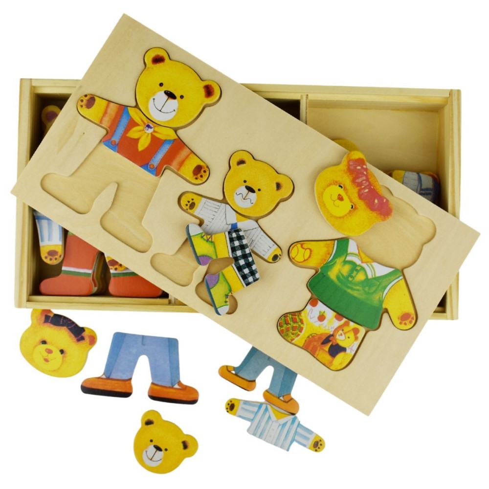Mix n Match Wooden Bear Family Dressing Set
