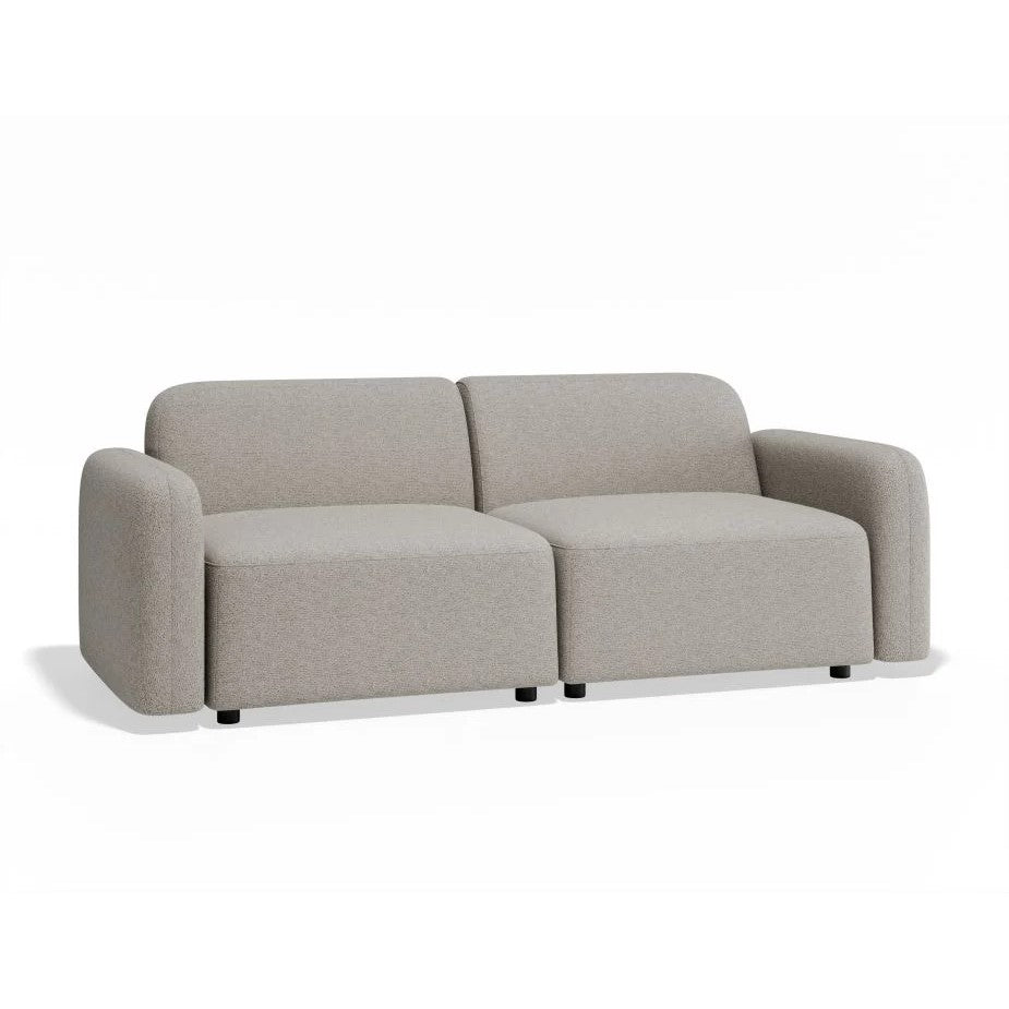 Modern 2-Seater Atticus Modular Sofa - Oyster Grey Fabric