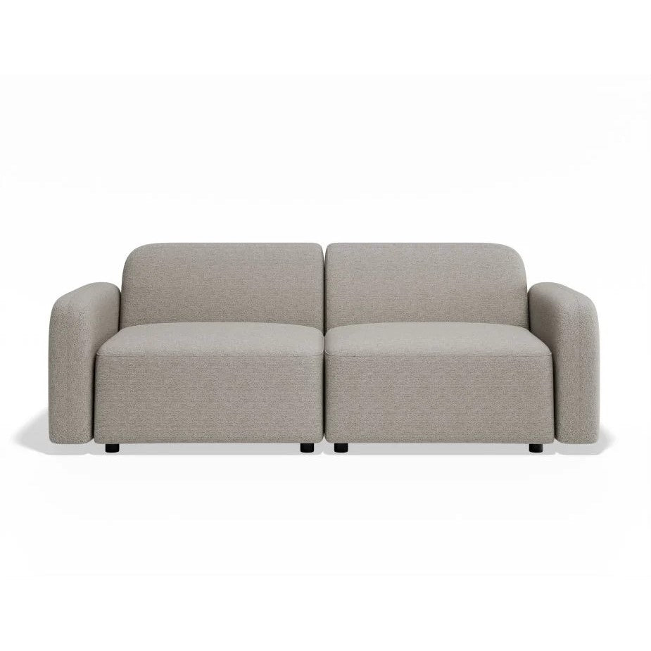 Modern 2-Seater Atticus Modular Sofa - Oyster Grey Fabric