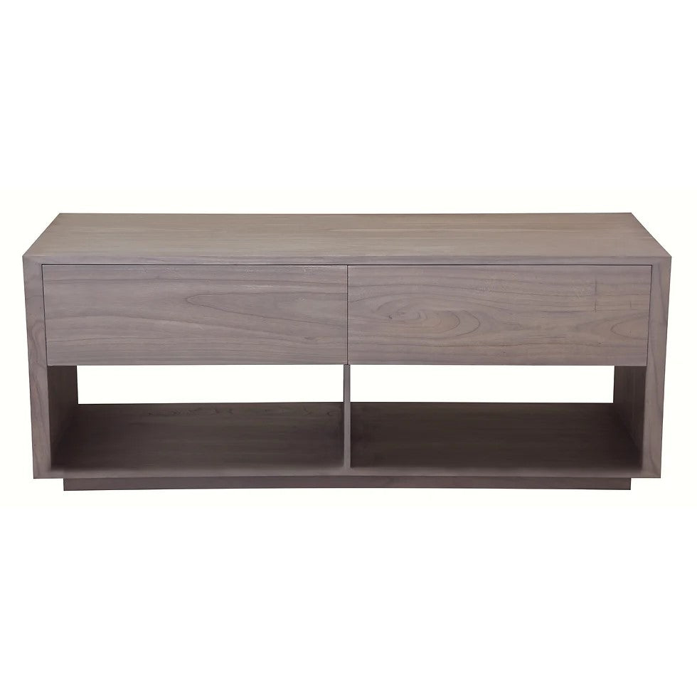 Modern 2 Drawer Entertainment Unit - Grey