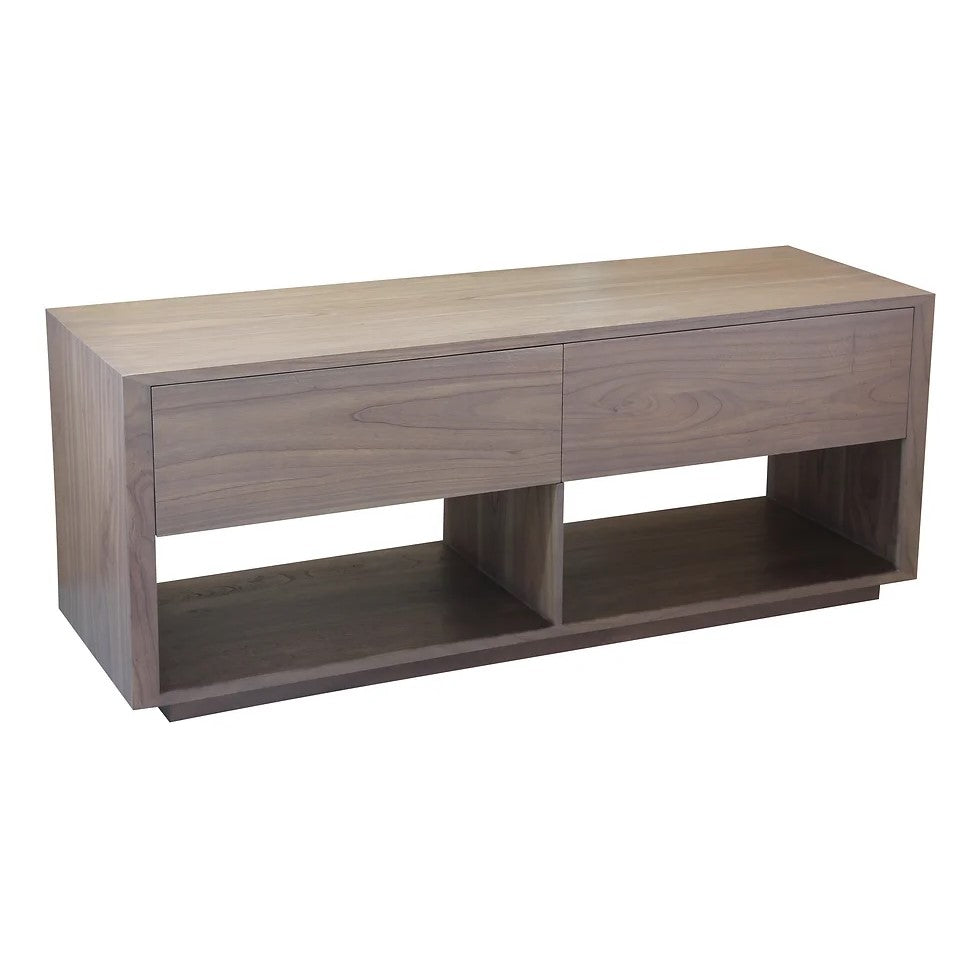 Modern 2 Drawer Entertainment Unit - Grey