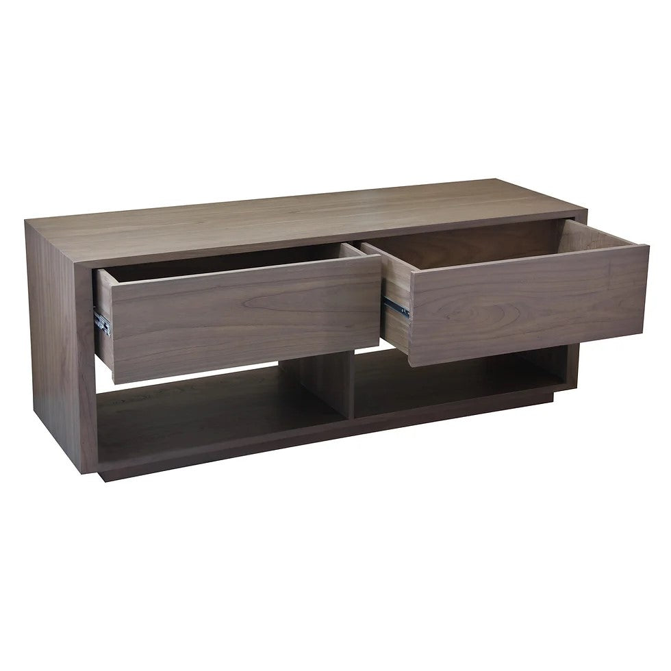 Modern 2 Drawer Entertainment Unit - Grey