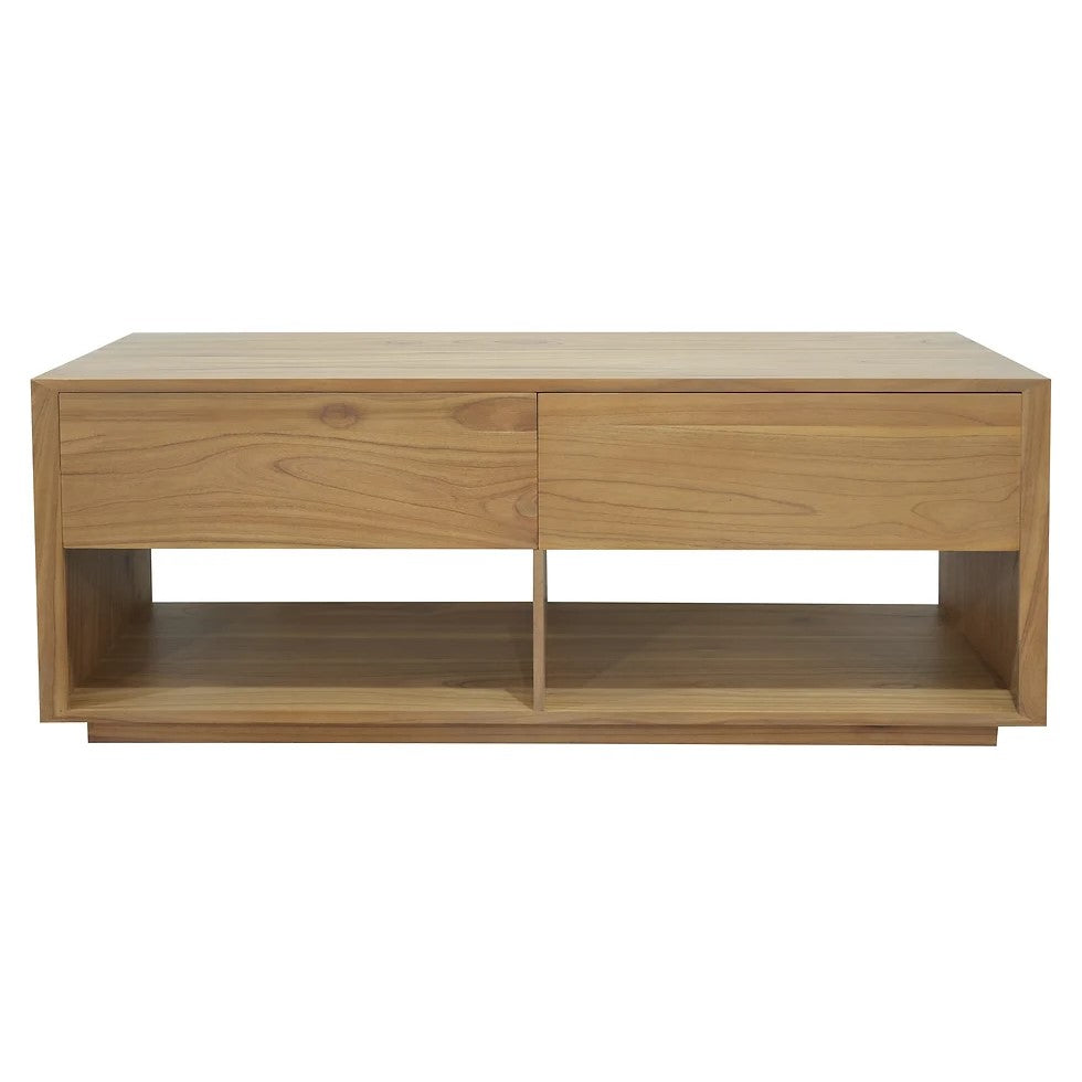 Modern 2 Drawer Entertainment Unit - Natural