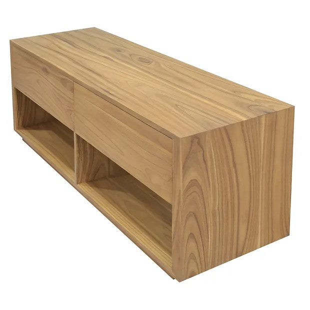 Modern 2 Drawer Entertainment Unit - Natural
