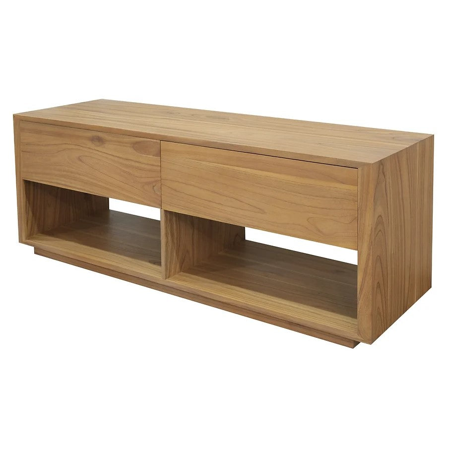 Modern 2 Drawer Entertainment Unit - Natural