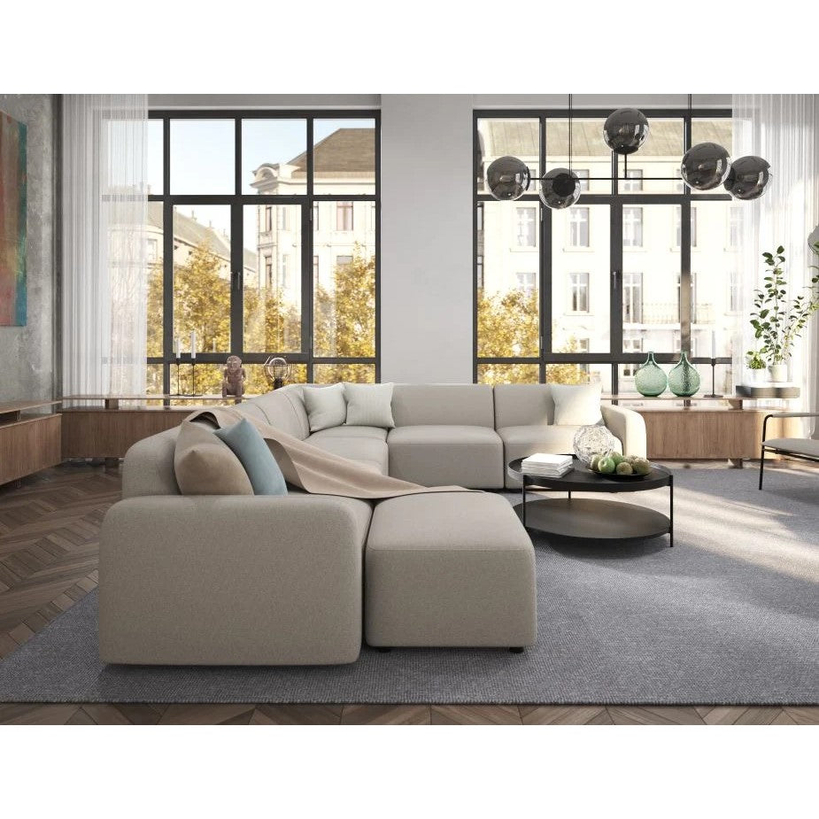 Modern Atticus Modular Corner Sofa - Oyster Grey Fabric