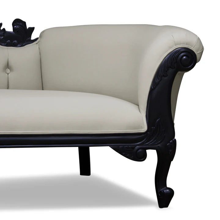 Modern Carved Left High Chaise Lounge Sofa - Black