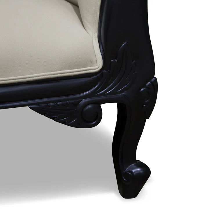 Modern Carved Right High Chaise Lounge Sofa - Black