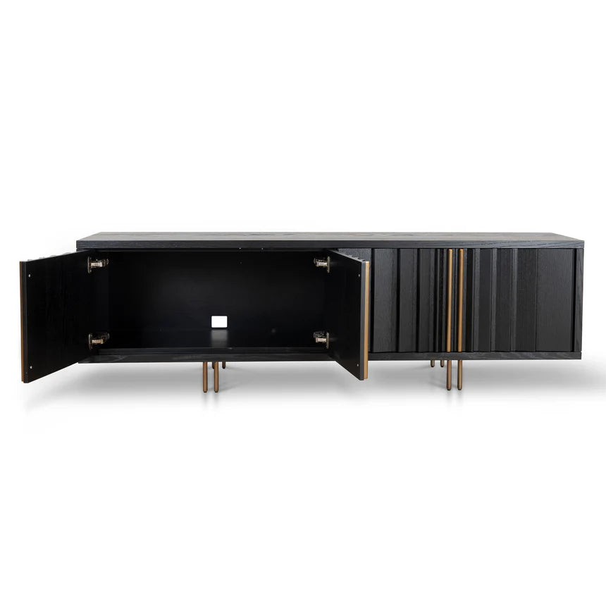 Modern Charm Textured Espresso TV Entertainment Unit - Black