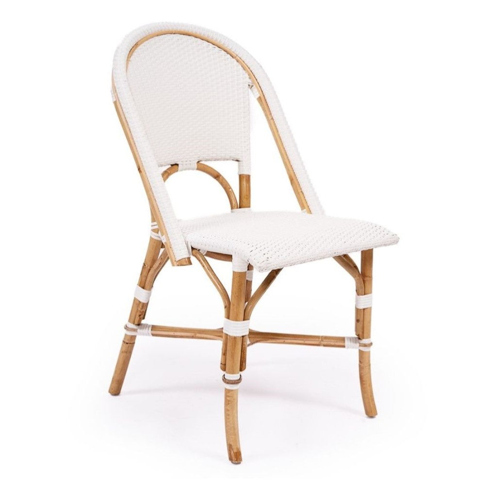 Modern Coastal Style Rattan Dining Chair - White