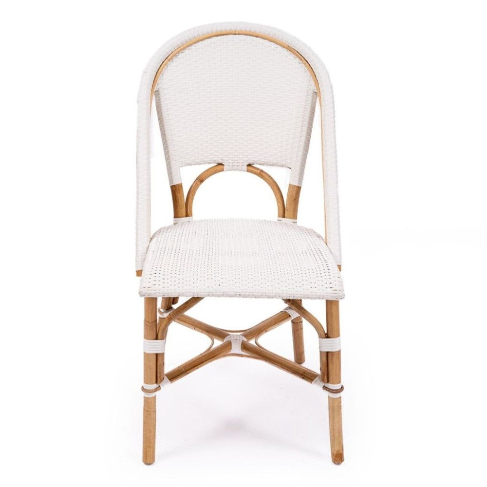 Modern Coastal Style Rattan Dining Chair - White