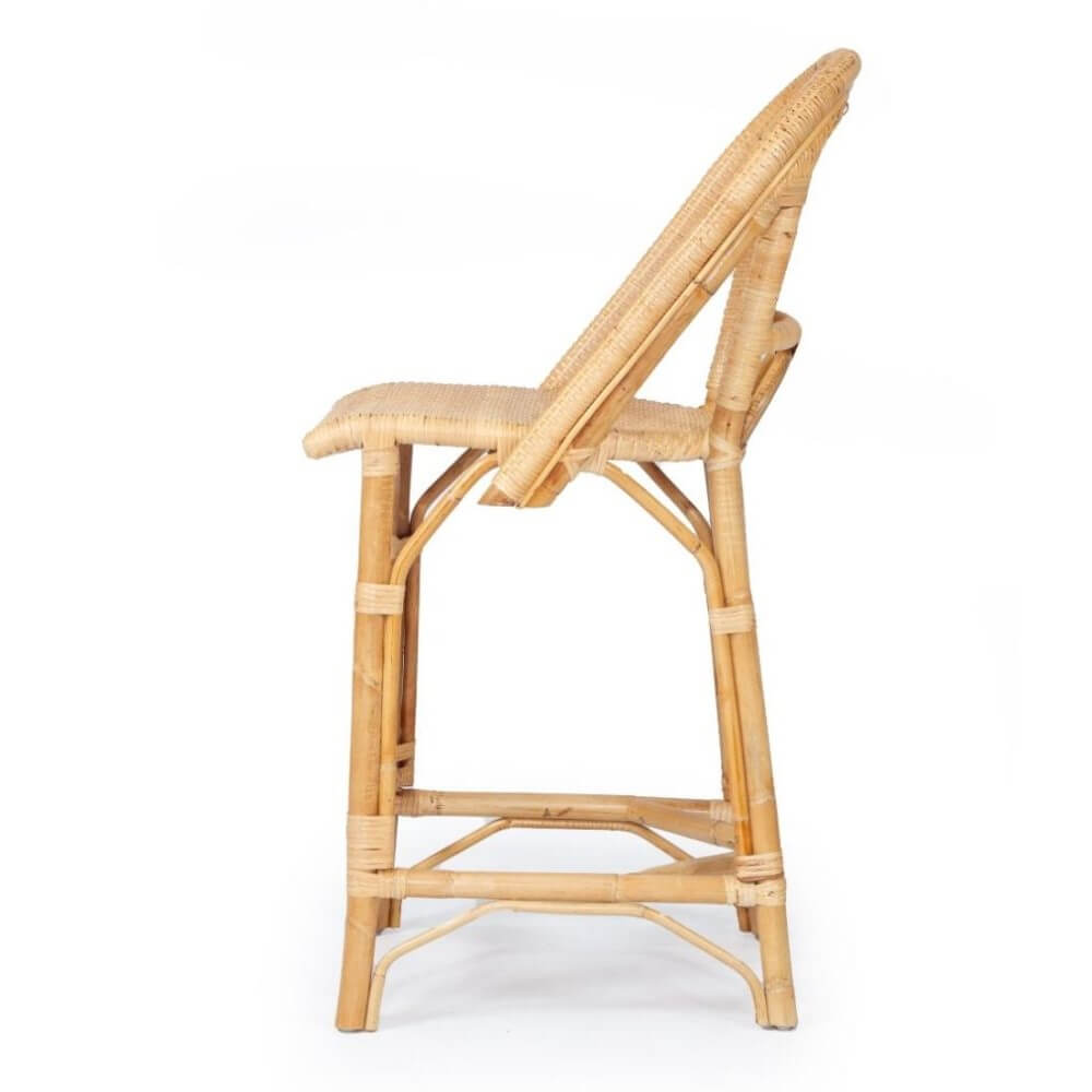 Modern Coastal Style Rattan TALL Dining Chair - Natural