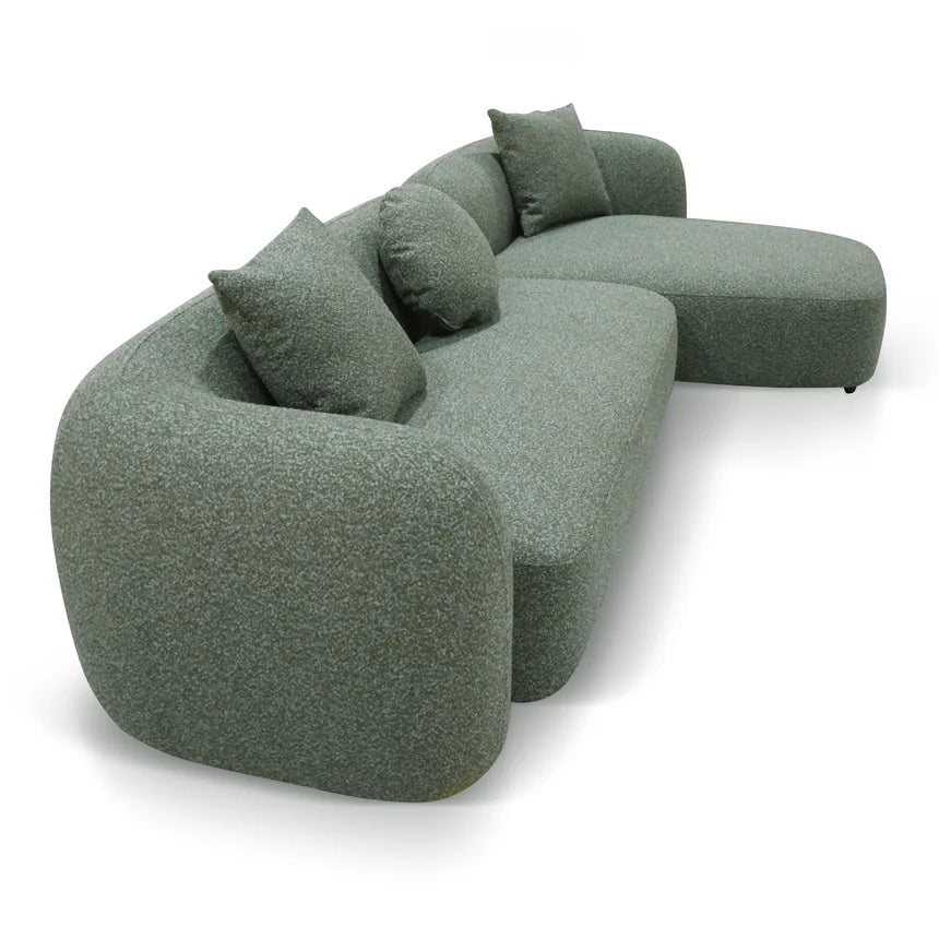 Modern Comfort Avery 3-Seater Right Chaise Sofa - Green