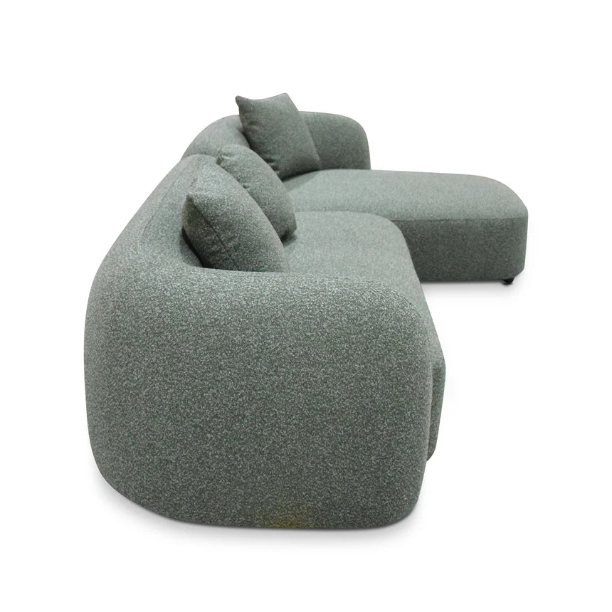 Modern Comfort Avery 3-Seater Right Chaise Sofa - Green