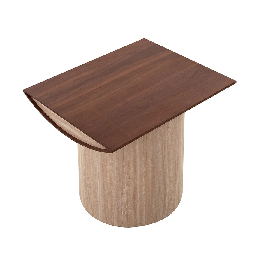 Modern Compact Walnut Side Table