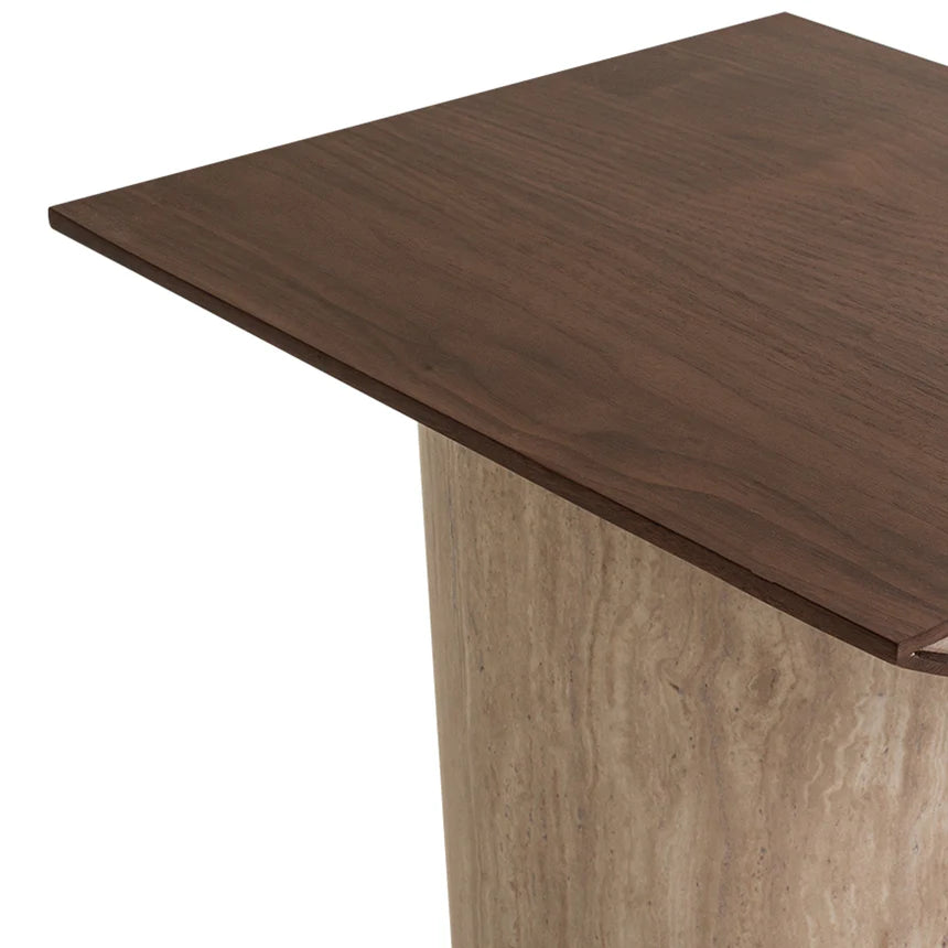 Modern Compact Walnut Side Table