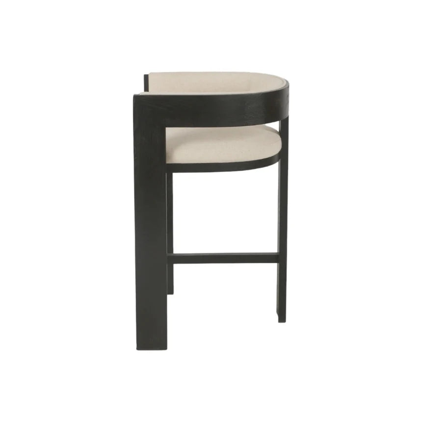 Modern Design Black Elm Barstool - Light Beige